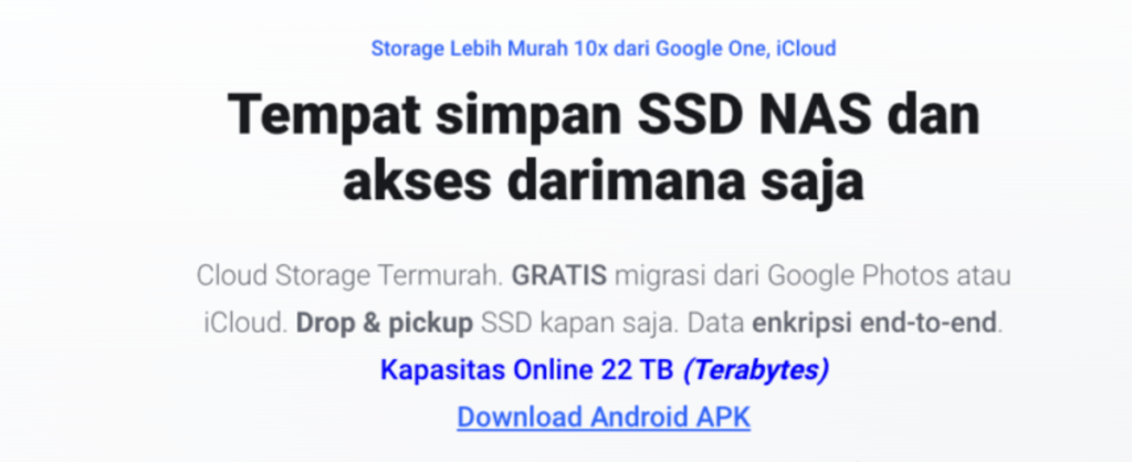 Layanan Penyimpanan Data 22TB Rp&nbsp;99.000/Bulan
